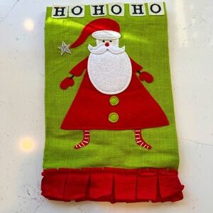 Mud Pie Santa Christmas Towel NWOT